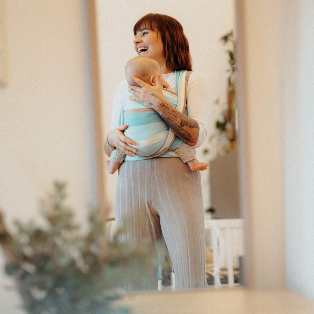 Hoppediz Baby-Tragetuch ab Geburt, Neugeboren bis Kleinkind, 100% Baumwolle, Brest 5,90 m Brest 5,90