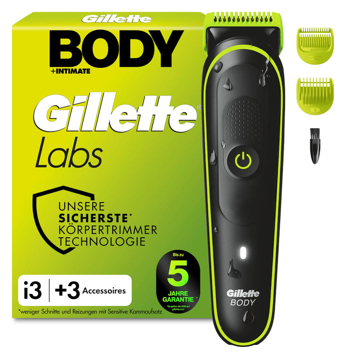 GilletteLabs i3 Body + Intimate Trimmer Herren mit SkinFirst-Technologie — Intimrasierer Mann für Kö