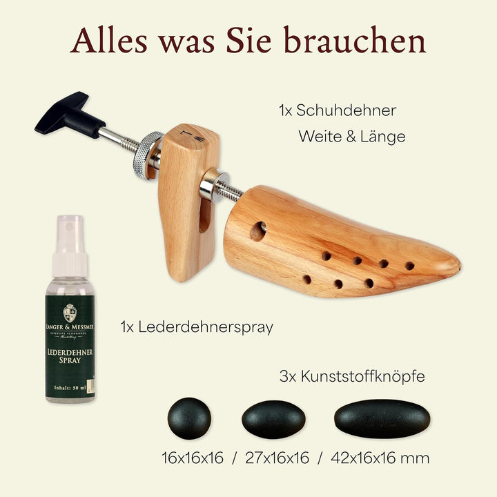 Langer &amp; Messmer Schuhdehner für Herren gegen drückende Schuhe oder Stiefel - gefertigt aus massivem