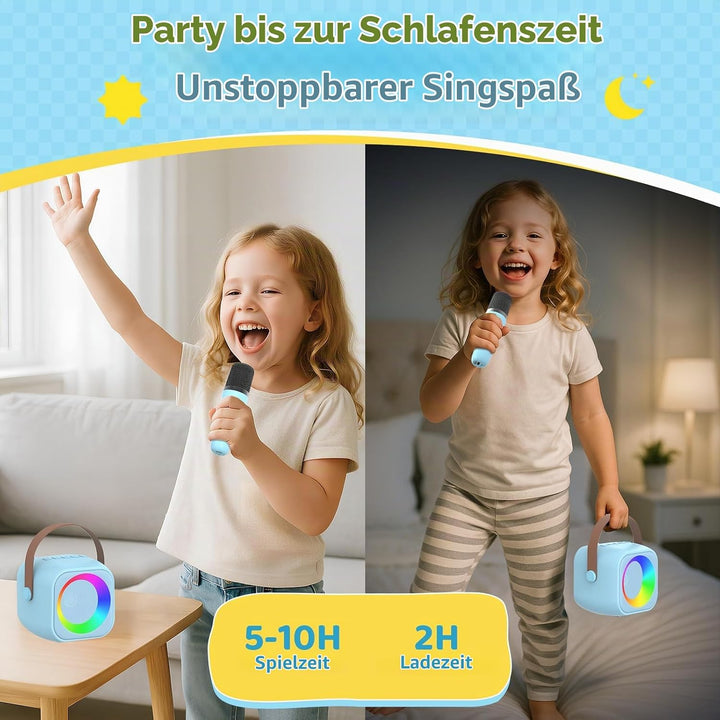 Jeefu Karaoke Maschine Kinder mit 2 Mikrofonen, Spielzeug für 3-12 Jahre alte Mädchen Geschenke, Min