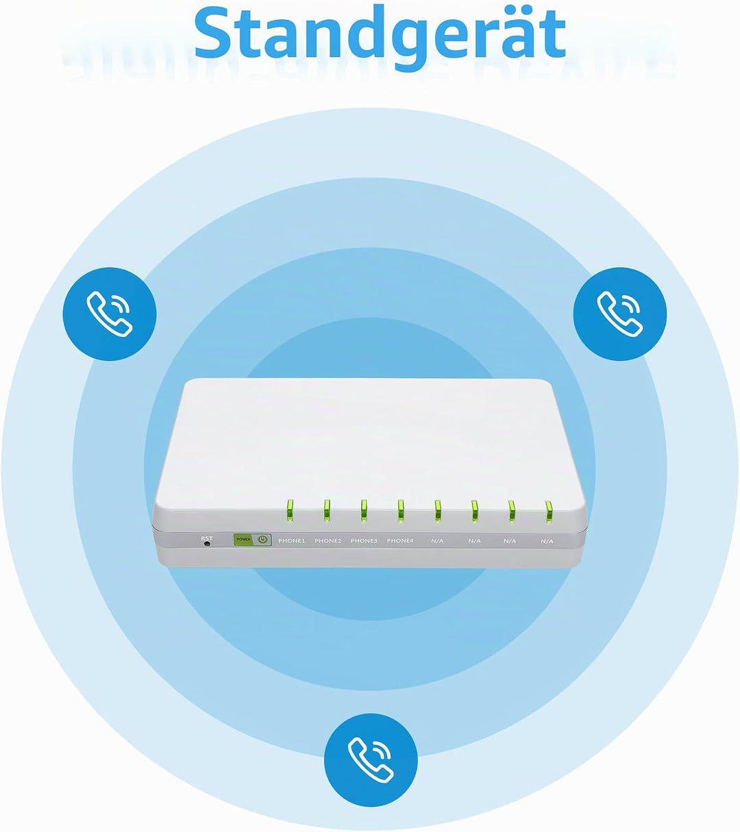 Auerswald 4-Port ATA (Analoger Terminal Adapter), 90089 Der VoIP-Analog-Adapter unterstützt Vier ana