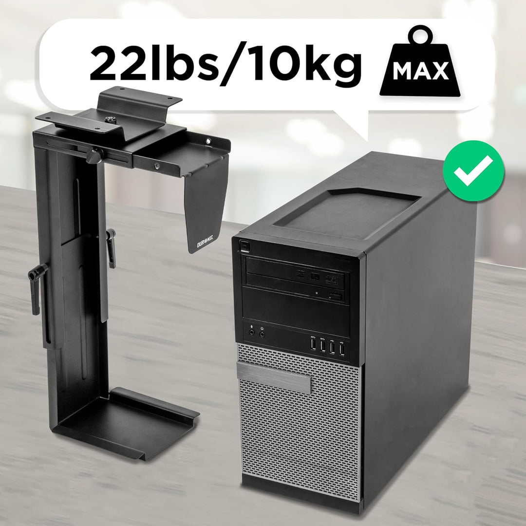 Duronic DMHD1 PC Halterung | Untertischhalterung 360° drehbar | Gehäuse Halter für ITX, Midi, Big To