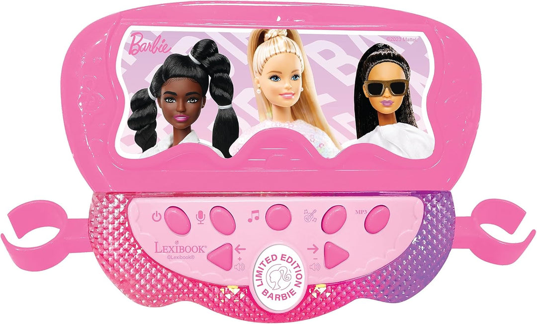Lexibook Barbie, Leuchtlautsprecher auf Ständer für Kinder, Musikspiel, höhenverstellbar, Lichteffek
