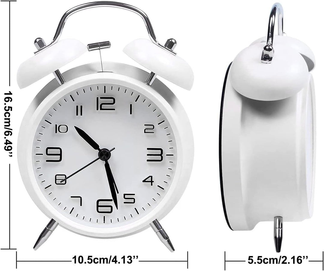 Lauter Wecker für Schwerschläfer mit Ohne Ticken, Doppelglockewecker, Batteriebetrieben, Metallwecke