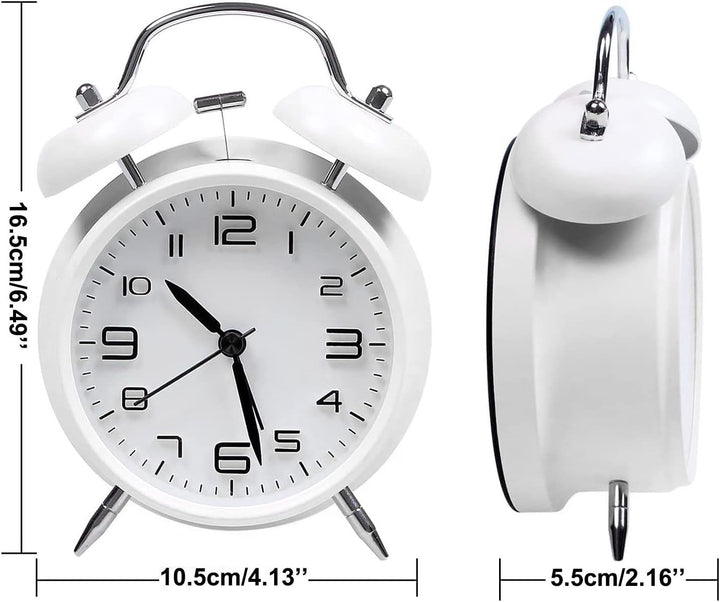 Lauter Wecker für Schwerschläfer mit Ohne Ticken, Doppelglockewecker, Batteriebetrieben, Metallwecke