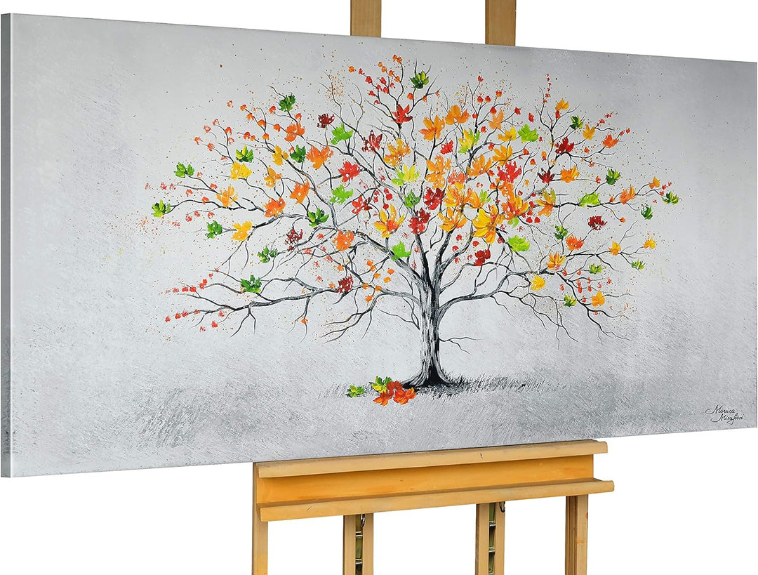 Monica Mirafiori I 100% HANDGEMALT I Gemälde Bunter Baum 100x50cm | Gemälde Handgemalt | Acrylgemäld