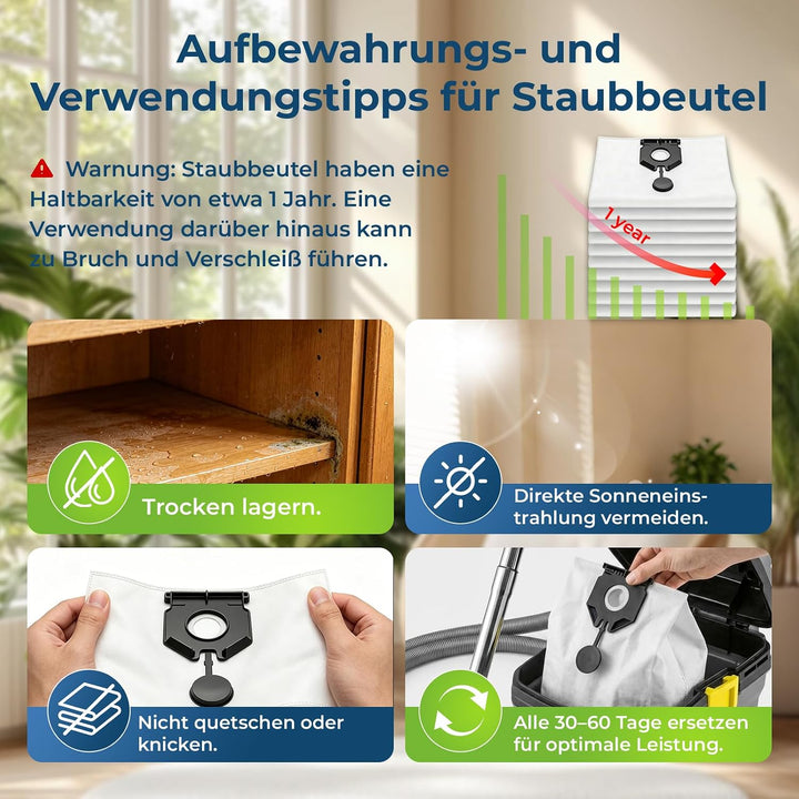 10 Staubsaugerbeutel Kompatibel mit Kärcher NT 30/1,NT 40/1 Staubsauger Nt30/1,nt40/1, Nt30/1,nt40/1