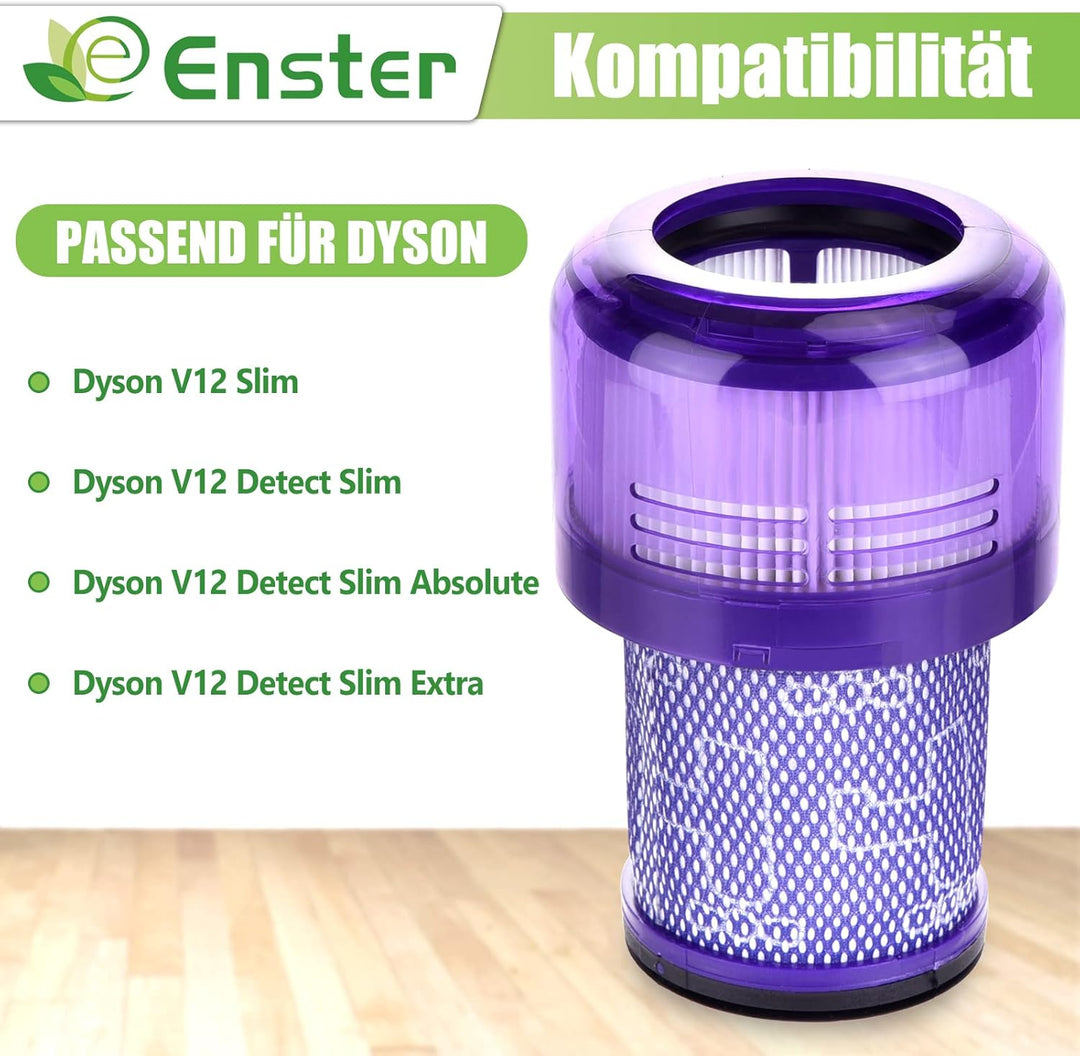 Hepa Filter für Dyson V12 Detect Slim Absolute Extra Waschbar 3 Stück V12 Filter Ersatzfilter Zubehö
