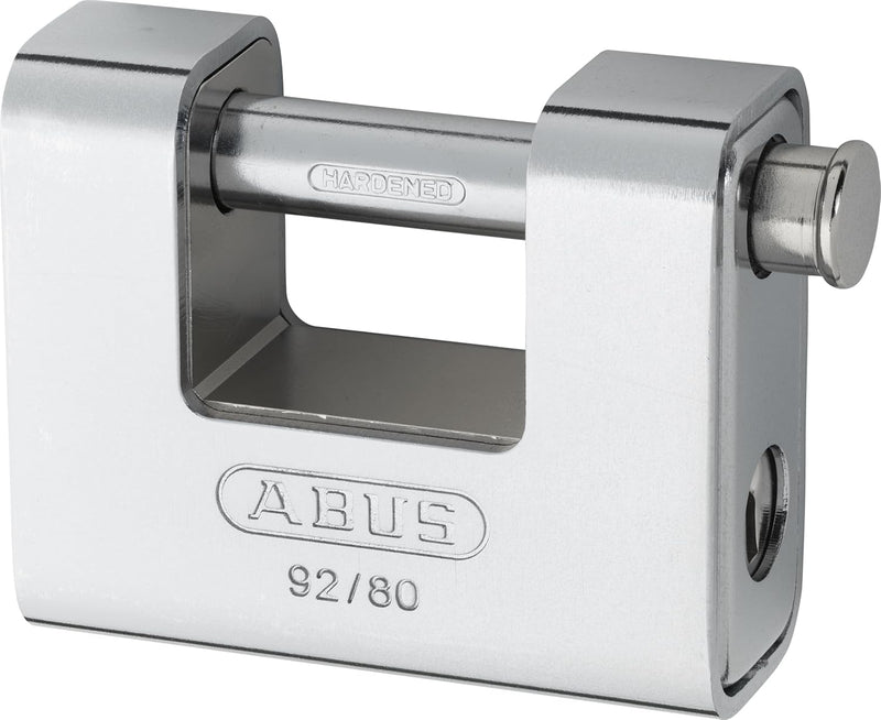 ABUS Monobloc Vorhängeschloss 92/80 - Messing-Schloss mit Stahlmantel - für Automaten, Rollgitter u.