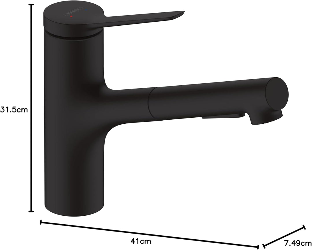 hansgrohe Küchenarmatur Zesis M33, Wasserhahn Küche mit Auslauf Höhe 150 mm, 150° drehbar, ausziehba