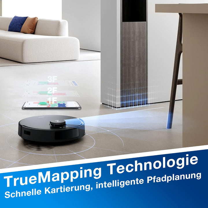 ECOVACS DEEBOT N20 PRO Plus Saugroboter mit Wischfunktion, Automatischer Entleerung Station, 8000Pa