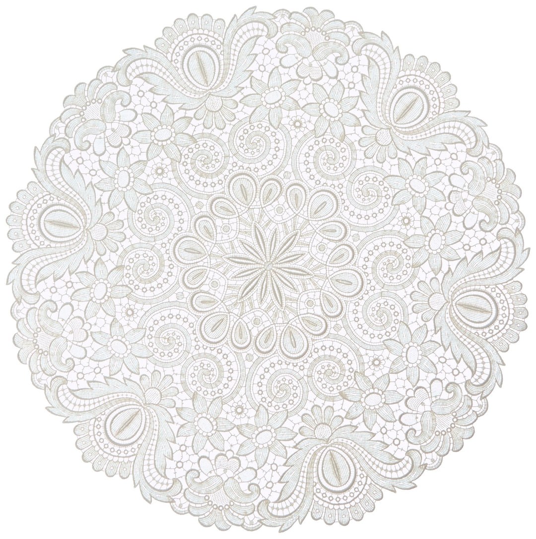 Plauener Spitze by Modespitze 67952 Design Plauen, Gre 60 cm rund, creme, 60 cm rund