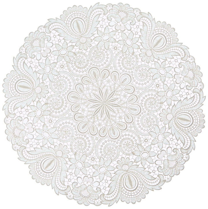 Plauener Spitze by Modespitze 67952 Design Plauen, Gre 60 cm rund, creme, 60 cm rund