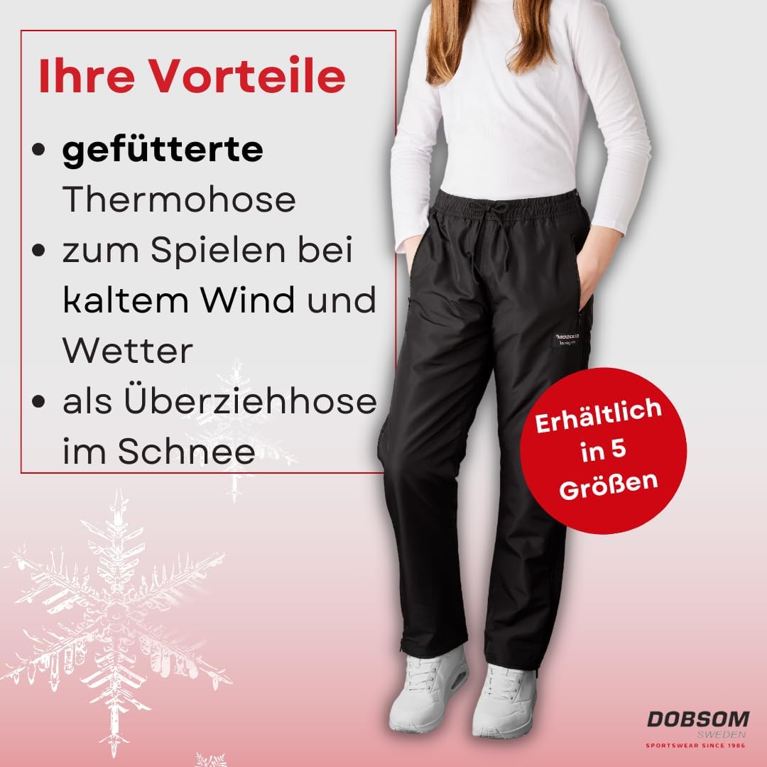 Dobsom Comfort Reha Hose für Kinder gefüttert I Kinderhose mit durchgehendem seitlichen Reissverschl