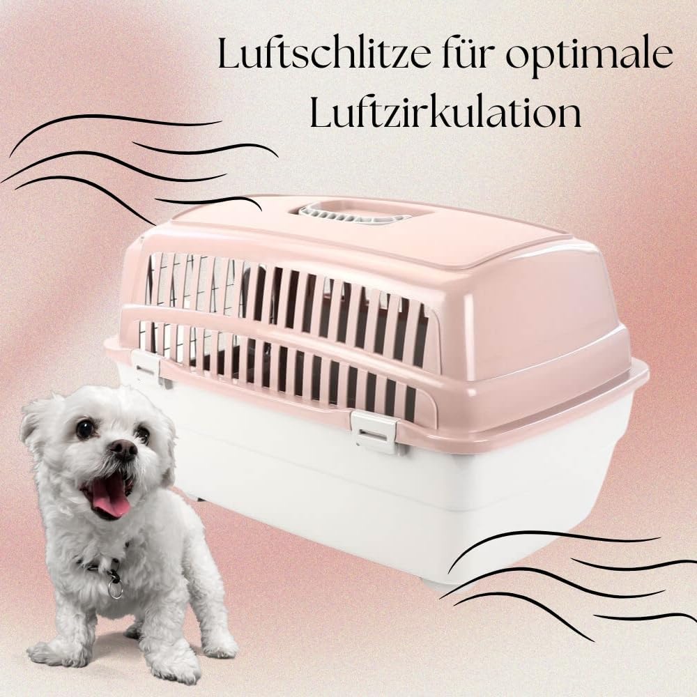 2er Set Transportbox IATA Flugbox Flugzeug Hundebox Hunde Transportbox Katze Gross für 2 Tiertranspo