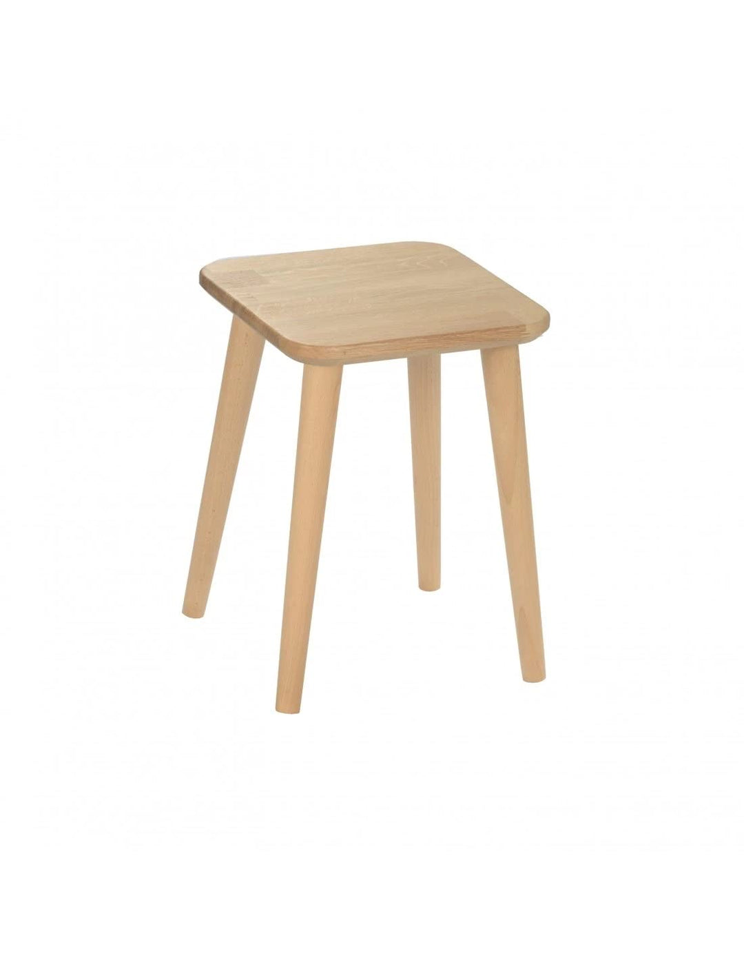 Massiver moderner Hocker aus Eichenholz in quadratischer Form hergestellt in EU (Buche Holz Naturbei