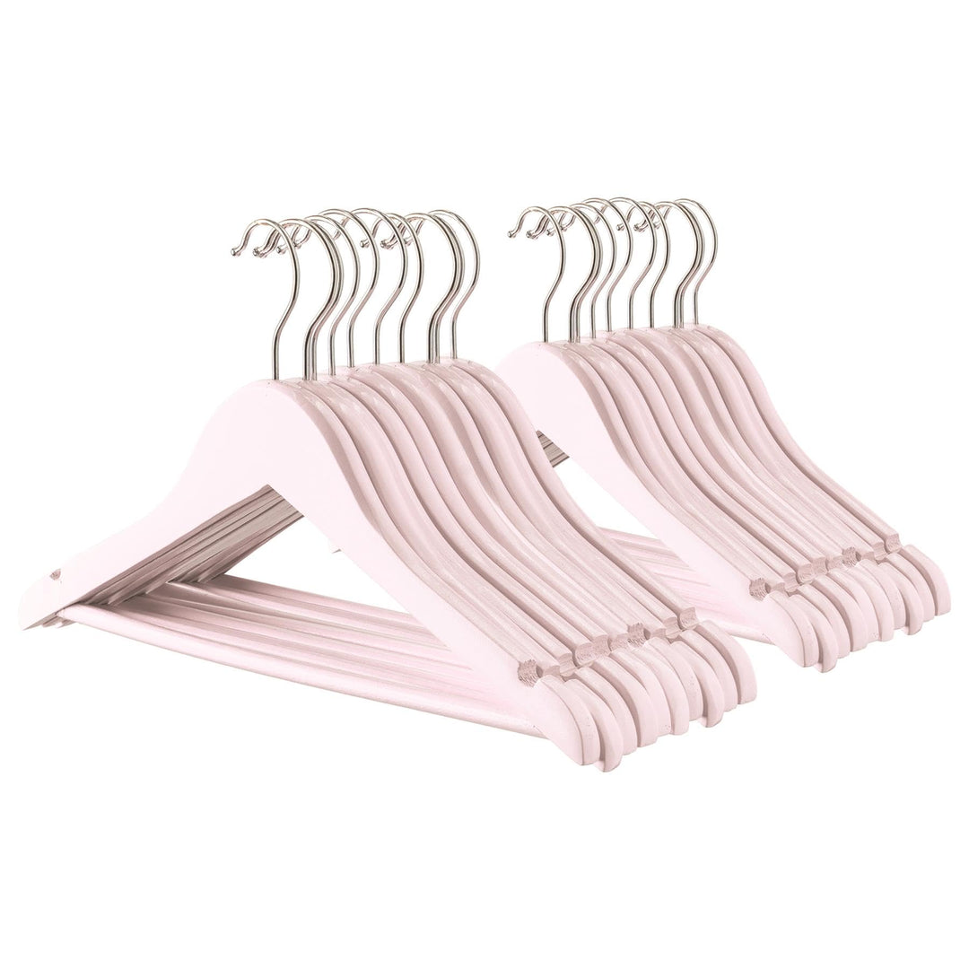 Harbour Housewares 20x Hell-Pink Kinder-Kleiderbügel aus Holz - Klein Kinder Mantel Kleidung für Bab