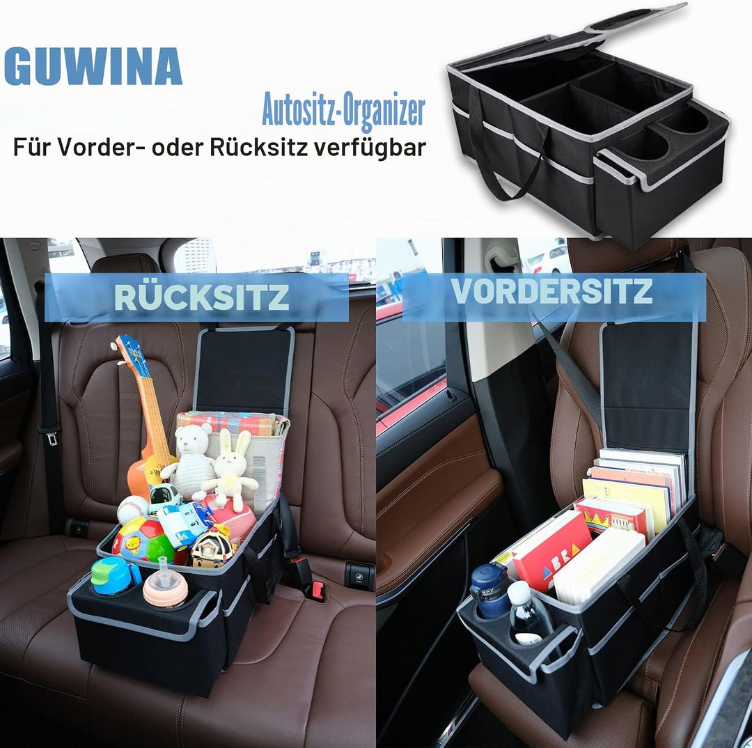GUWINA Auto Organizer Rücksitz, Auto Organizer Kinder für Vorne und Rücksitz Klappbarer, Auto Organi