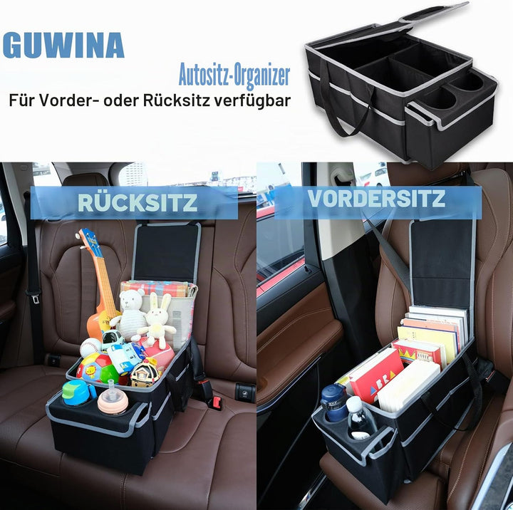 GUWINA Auto Organizer Rücksitz, Auto Organizer Kinder für Vorne und Rücksitz Klappbarer, Auto Organi