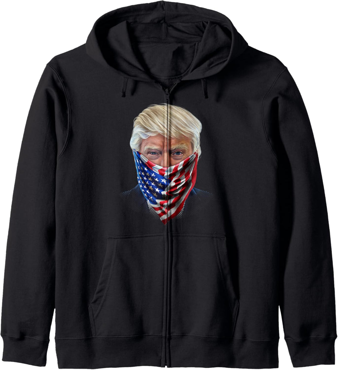Präsident Donald Trump in der Flagge der USA Bandana Kapuzenjacke