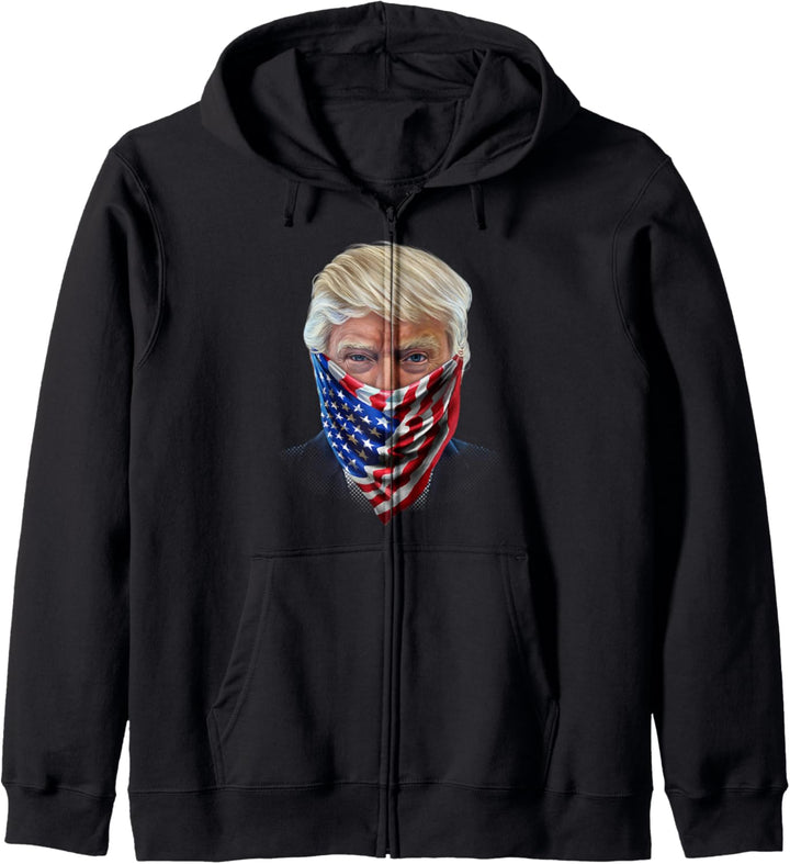 Präsident Donald Trump in der Flagge der USA Bandana Kapuzenjacke
