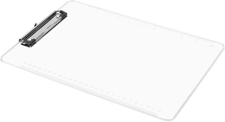 Klemmbrett A4 Transparent, 10 Stück Schreibbretter aus PS-Kunststoff mit Metallklammer und Aufhängeö