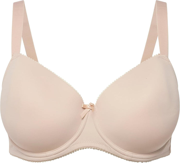 Ulla Popken Damen Basic, Rundhalsausschnitt, Slim, Baumwolle T-Shirt 85B Beige, 85B Beige