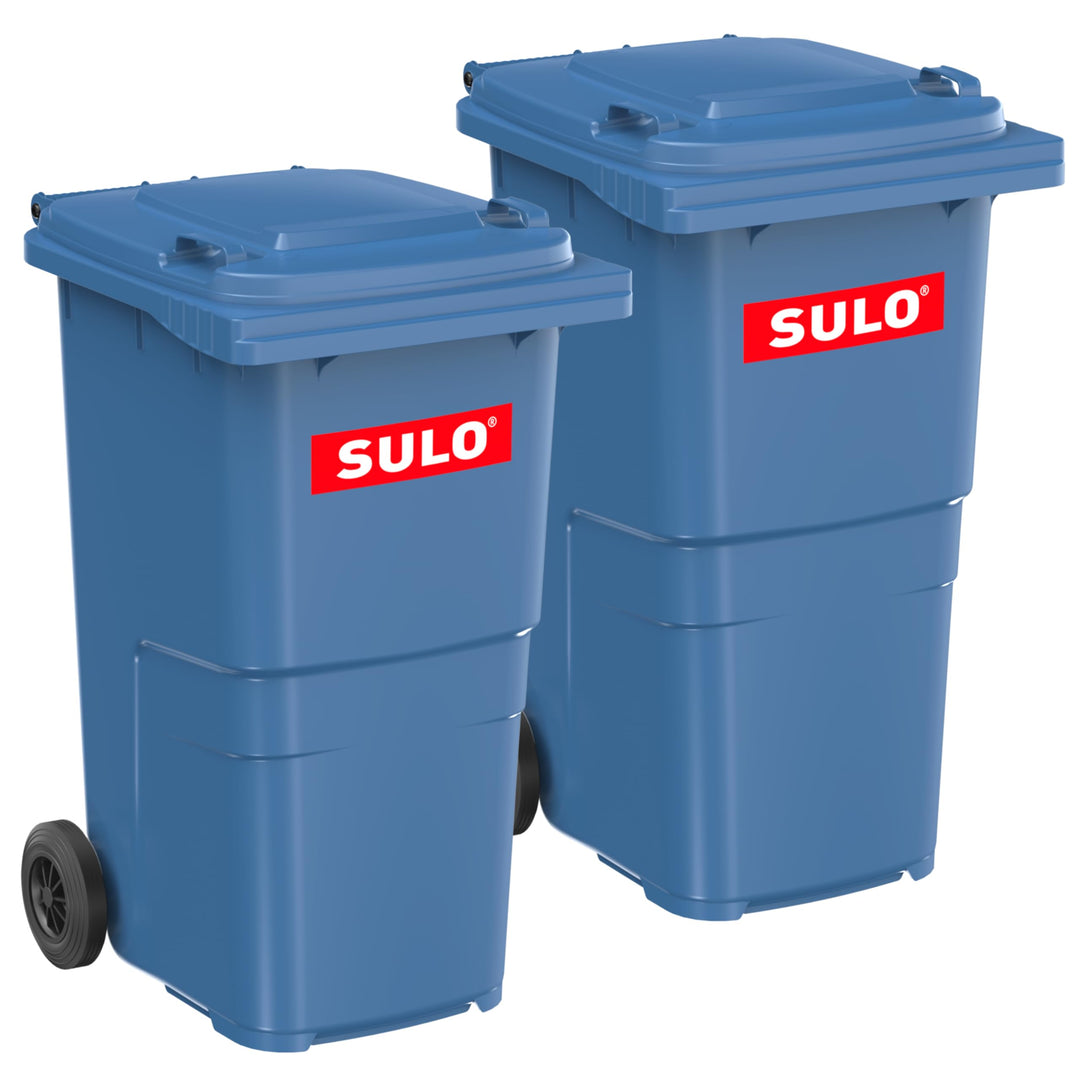 plasteo SULO Mülltonnen 2X 240L HD-PE UV-beständig Made in Germany | 2 robuste 240L Abfalltonnen aus