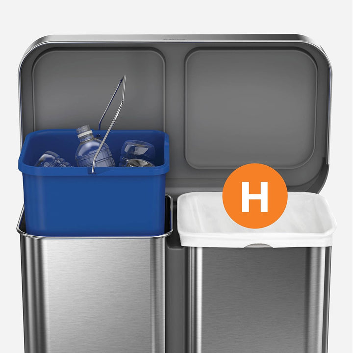 simplehuman Code H Müllbeutel mit Kordelzug, 100 Stück, 30–35 Liter, Weiss Weiss/Opulenter Garten 20