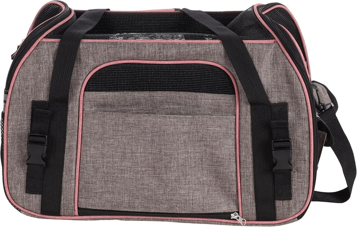 Hundetasche - Tragetasche Xandor Taupe – 48x25x33cm – Polyester – Reflektoren – Zubehöröffnung – Aut