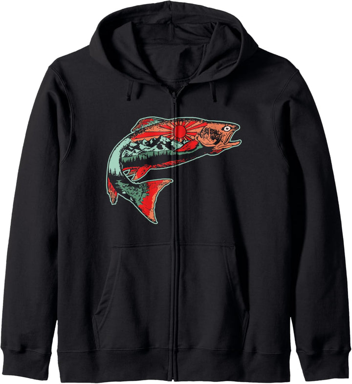 Trout Outdoor Illustration Series - Southwest Sky Kapuzenjacke