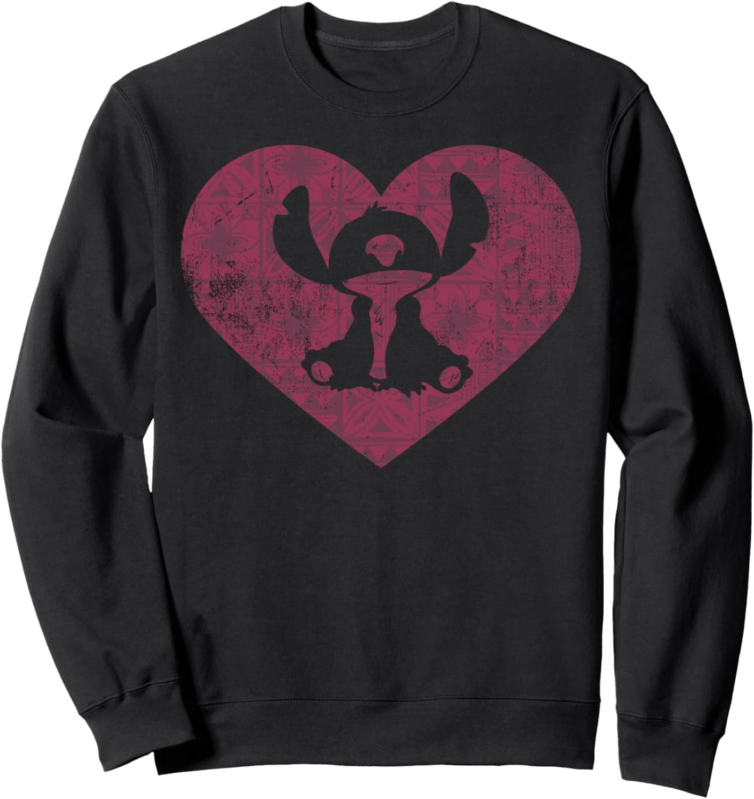 Disney Lilo & Stitch Valentinstag Stitch Heart Silhouette Sweatshirt