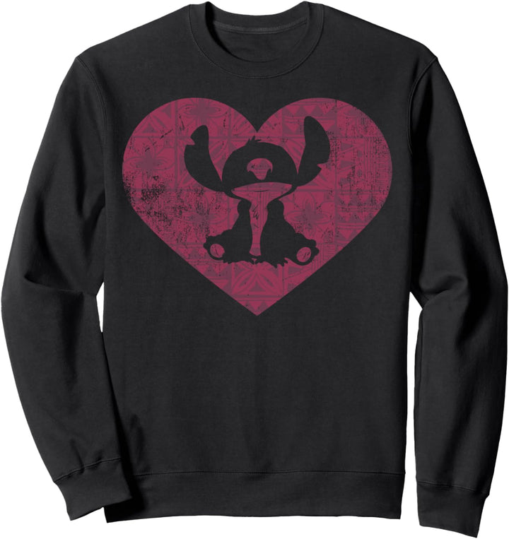 Disney Lilo & Stitch Valentinstag Stitch Heart Silhouette Sweatshirt