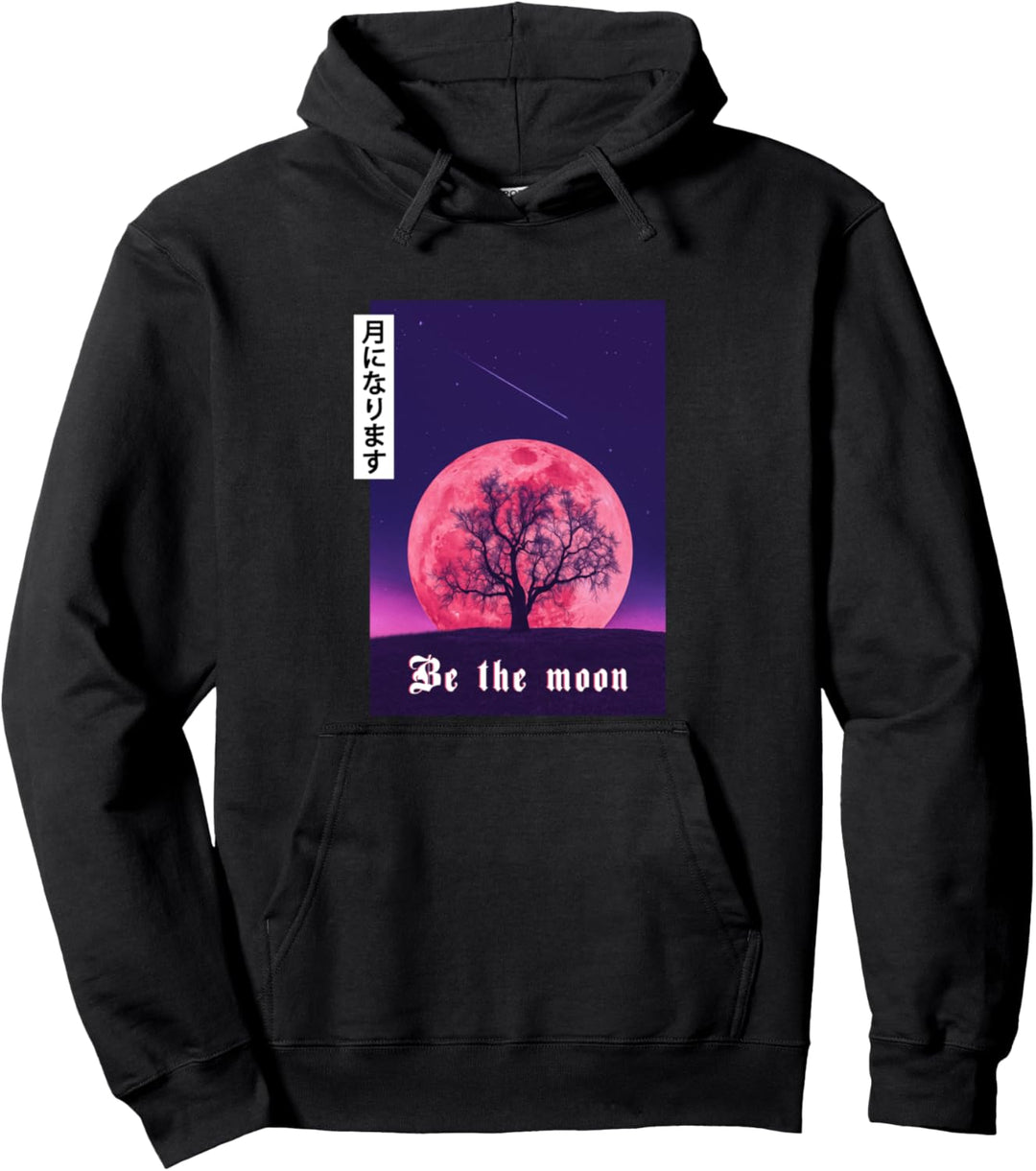 Aesthetic Vaporwave Japanese Aesthetic Mond - Be The Moon Pullover Hoodie