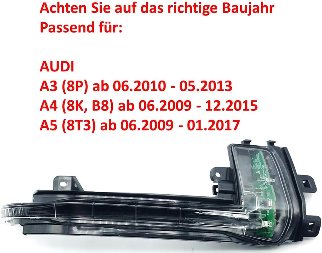 HZ-DESIGN Spiegelblinker für Aussenspiegel Blinker Rechts LED passend für A3 A4 A5 8K0949102B C D