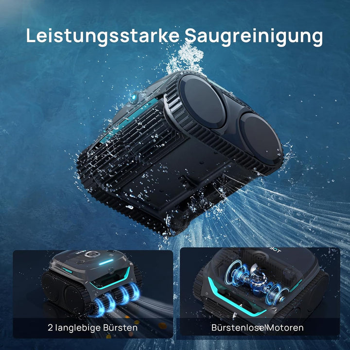 WYBOT (Neues Modell) C2 Vision-A Kabelloser Poolroboter Akku mit KI-Kamera, 8 Modi, starker Saugkraf