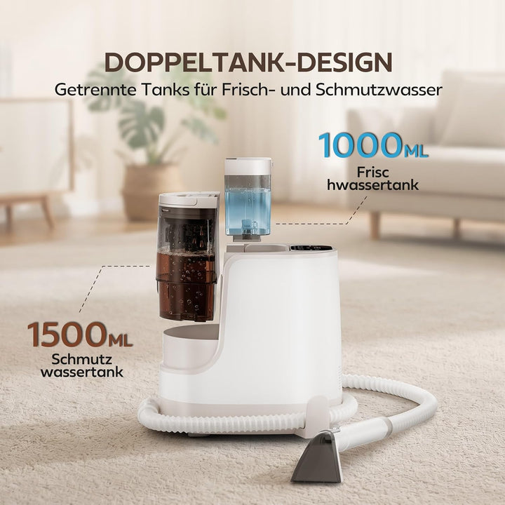 Bear SC 3 Nasssauger Polsterreiniger Gerät, Teppichreiniger Waschsauger Nass Trockensauger mit Dampf