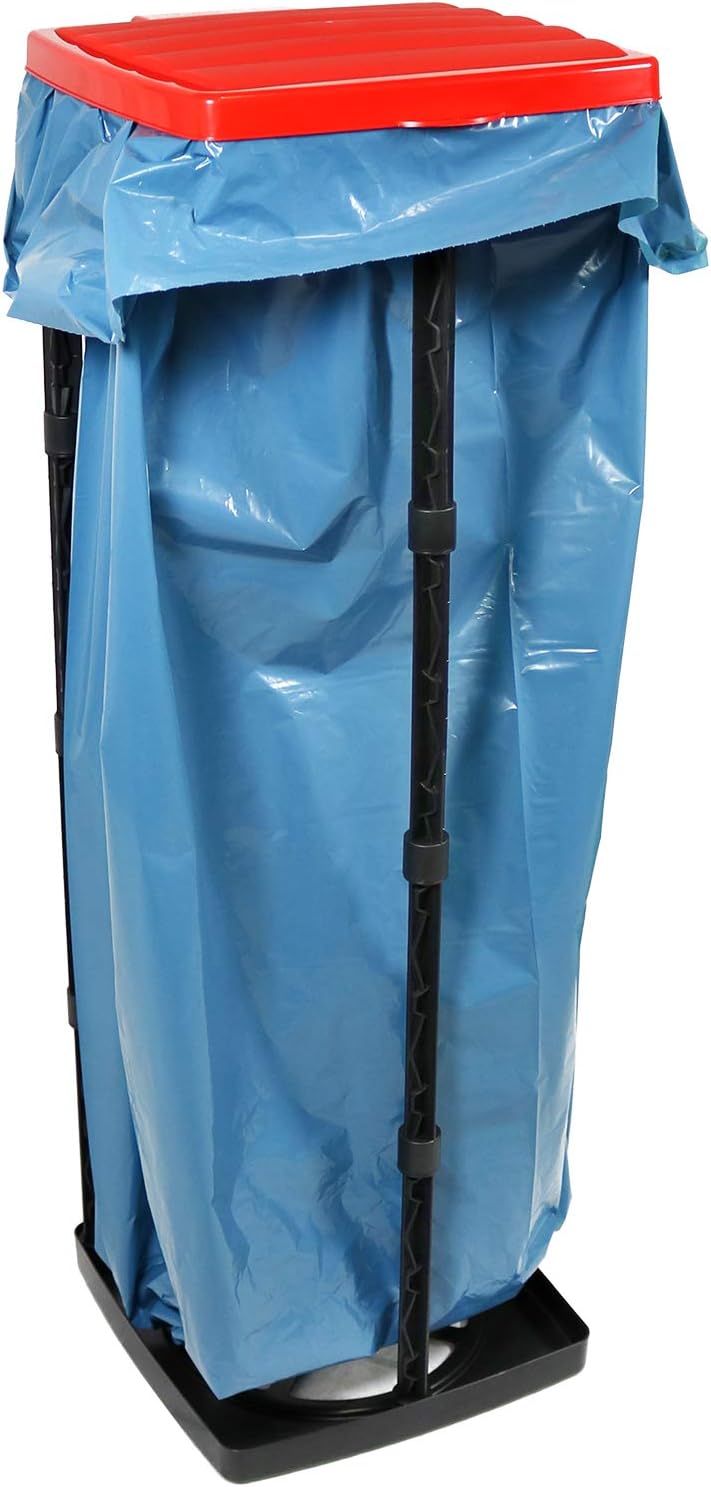 com-four® Müllsackständer mit Deckel - in 3 möglichen Höhen aufbaubar - optimal für Heim, Garten, We