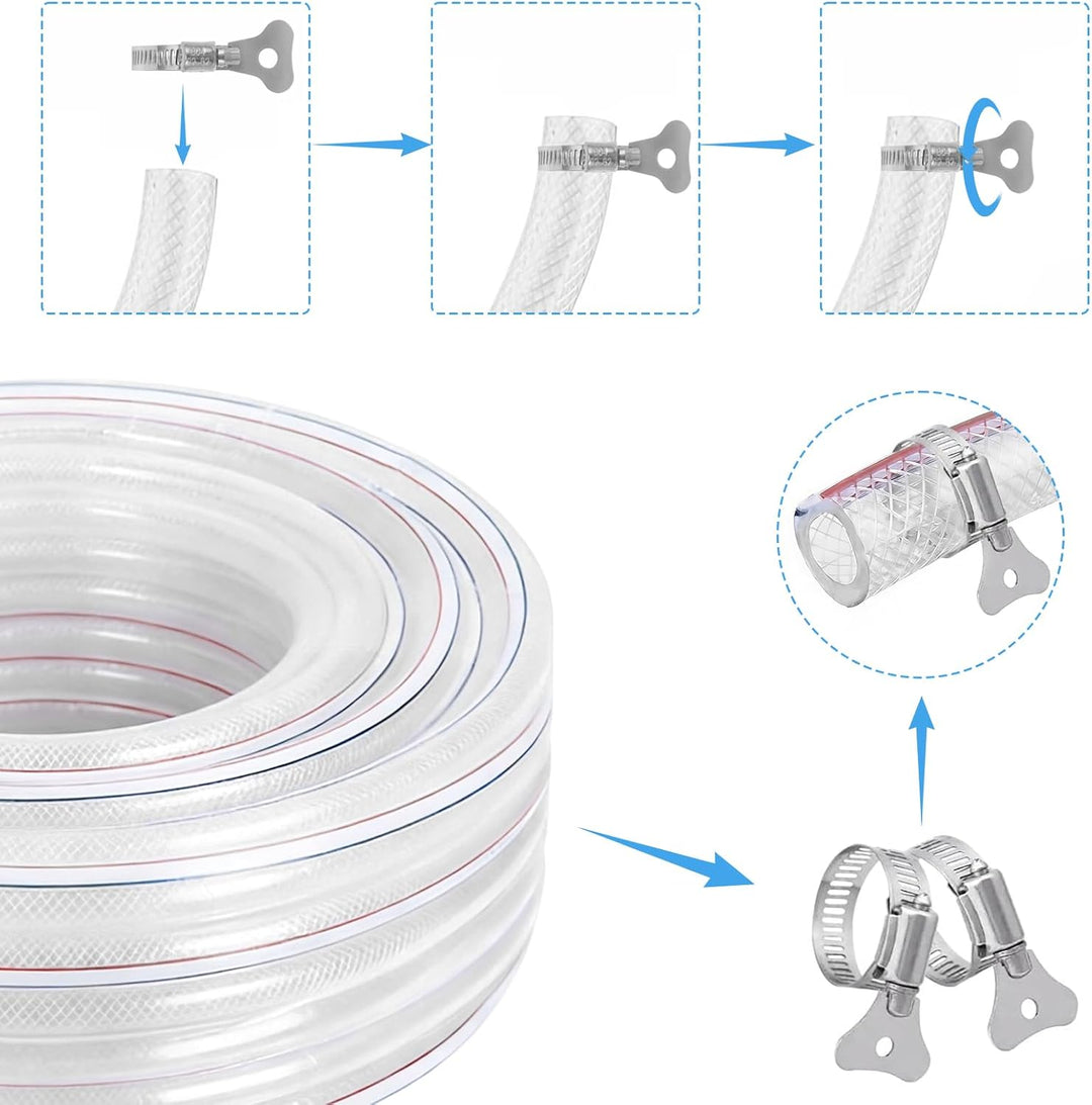 Trinkwasserschlauch, PVC Schlauch 25mm Innendurchmesser, Wasserschlauch Plastikschlauch Aquariumschl