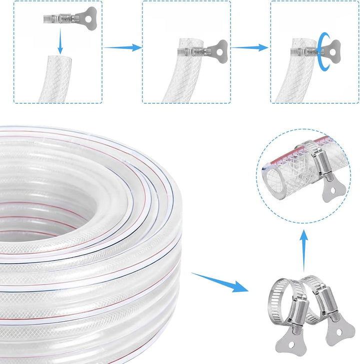 Trinkwasserschlauch, PVC Schlauch 25mm Innendurchmesser, Wasserschlauch Plastikschlauch Aquariumschl