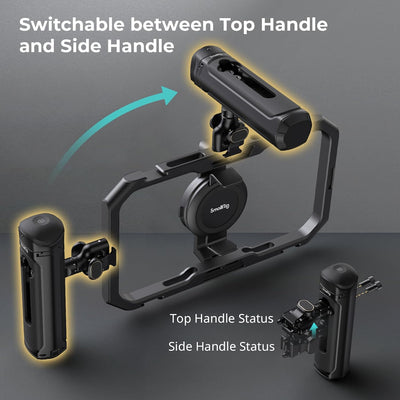 SMALLRIG Wireless Control Seitengriff für SMALLRIG Quick Release Smartphone Cages, Aluminium-Handykä