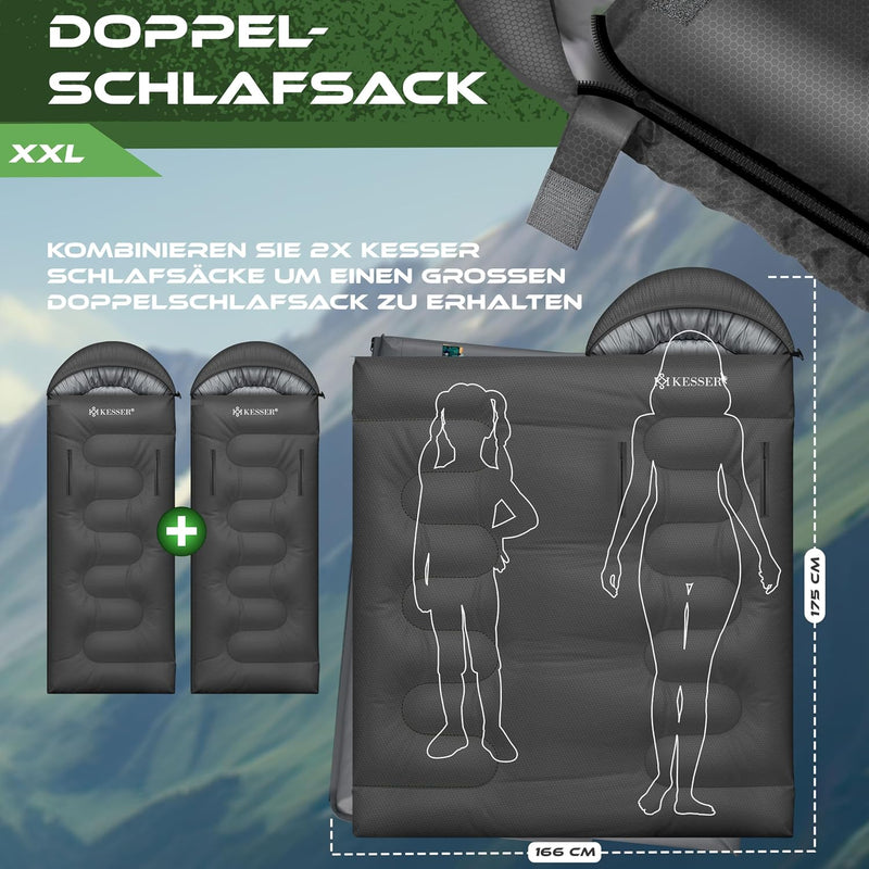KESSER® Schlafsack Outdoor | Deckenschlafsack 3-4 Jahreszeiten | Camping-Sleeping-Bag für Erwachsene