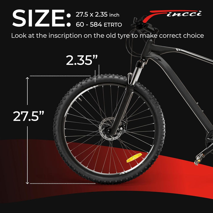 Fincci Fahrradreifen 29 x 2.6 Zoll 66-622 ETRTO Reifen mit Nylonschutz, 60 TPI für Mountain, MTB, Do