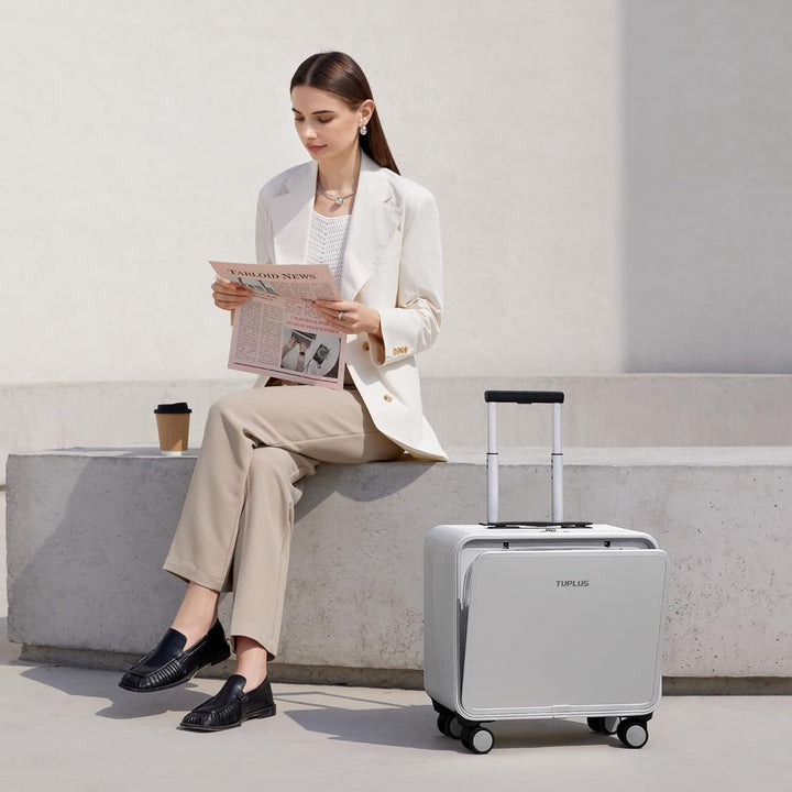 TUPLUS Koffer Aluminium Trolley Rollkoffer mit 4 Rollen Reisekoffer Handgepäck Hartschalenkoffer mit