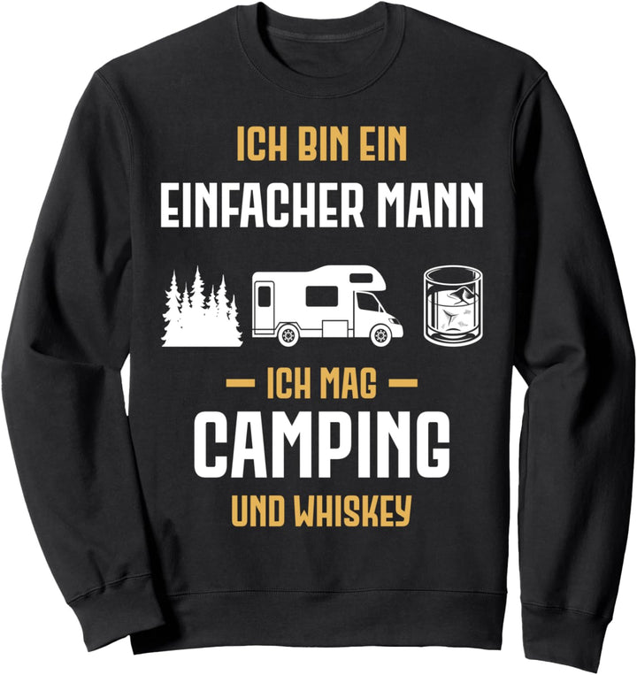 Camping Herren Whiskey lustiger Spruch Sweatshirt