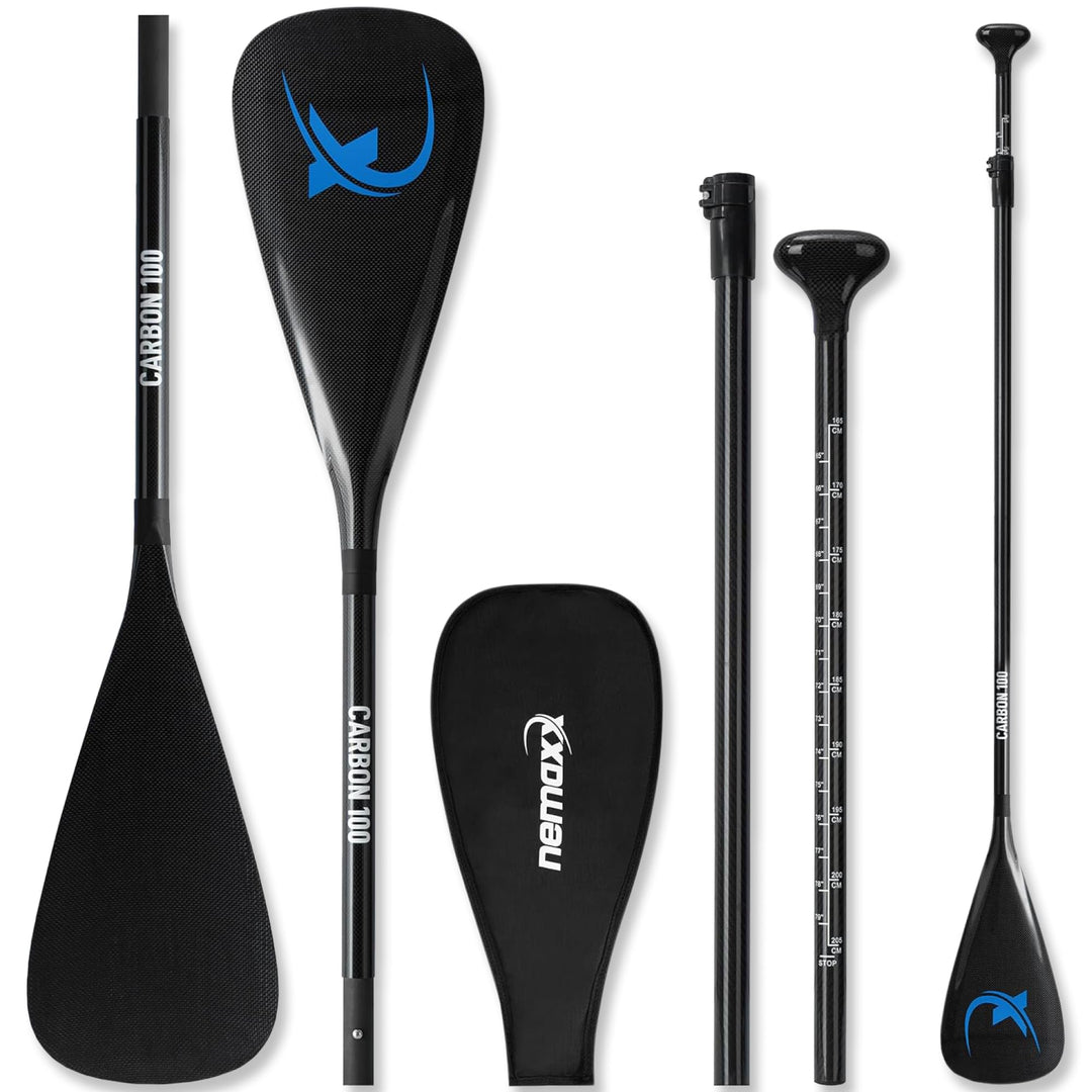 Nemaxx NCP100 Carbon Paddel 3-teilig für Stand Up Paddle Board, Profi Stechpaddel SUP Paddelblatt ve