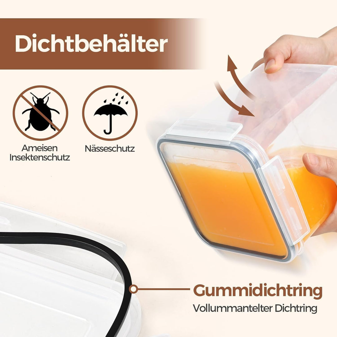 ComSaf Mehl Aufbewahrung 2.5L 3Pcs, Vorratsdosen mit Deckel luftdicht, Vorratsbehälter, luftdichte A