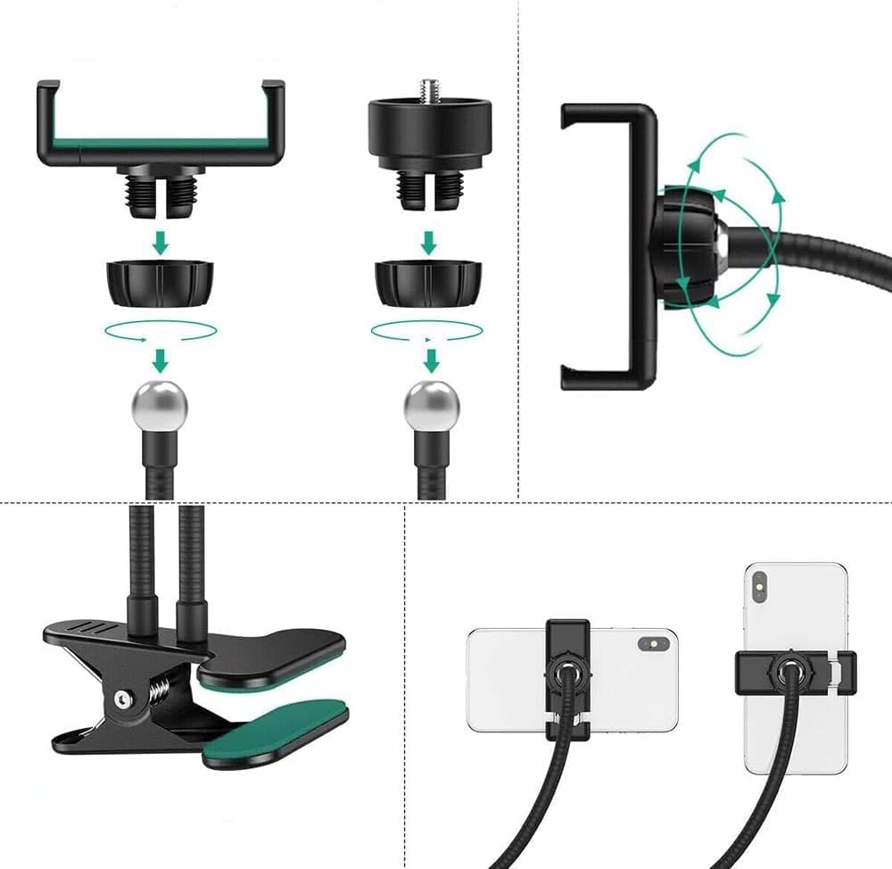 Selfie Ringlicht, LED Fülllicht Dual Lampenkopf mit Handy Clip 9cm 3 Farb Fernbedienungs Ringlicht k