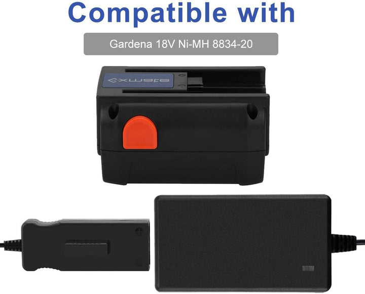 Exmate 18V Ladegerät für Gardena 8834-20 18V NI-MH/NI-Cd Akkus (Nicht für Lithium Akkus)