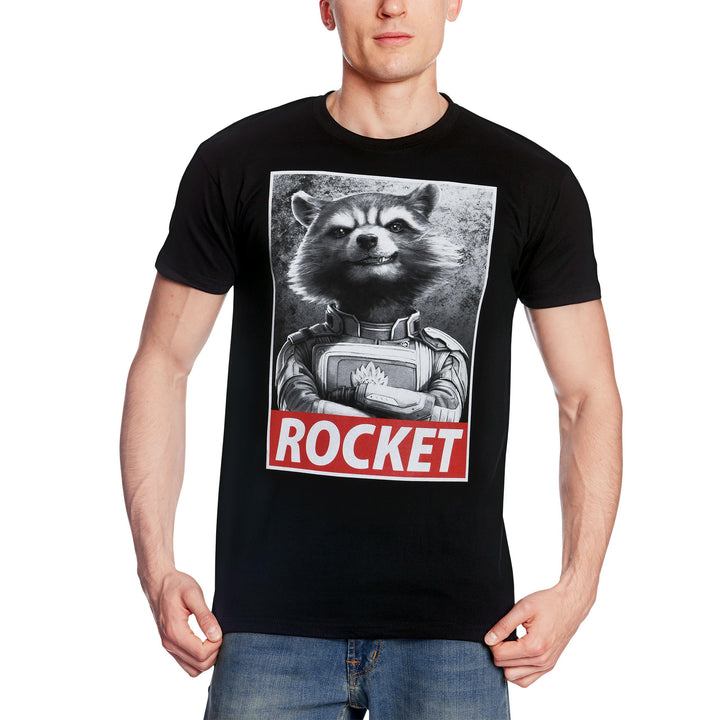 Elbenwald Marvel T-Shirt mit verschiedenen Motiven für Herren Damen Unisex Baumwolle schwarz M Rocke